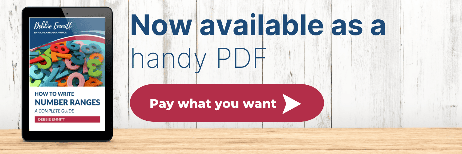 Now available as a handy PDF. Pay what you want. How to Write Number Ranges, a complete guide, by Debbie Emmitt