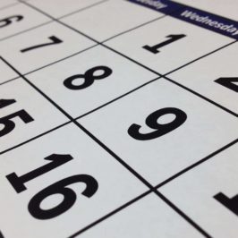 Close up of a calendar