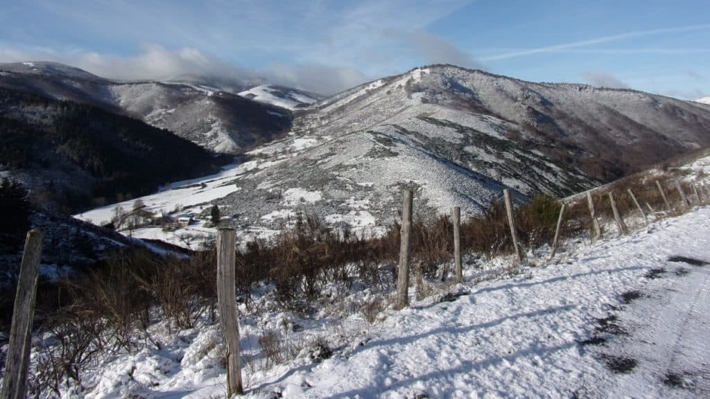 Mountain in the Cévennes, covered in snow