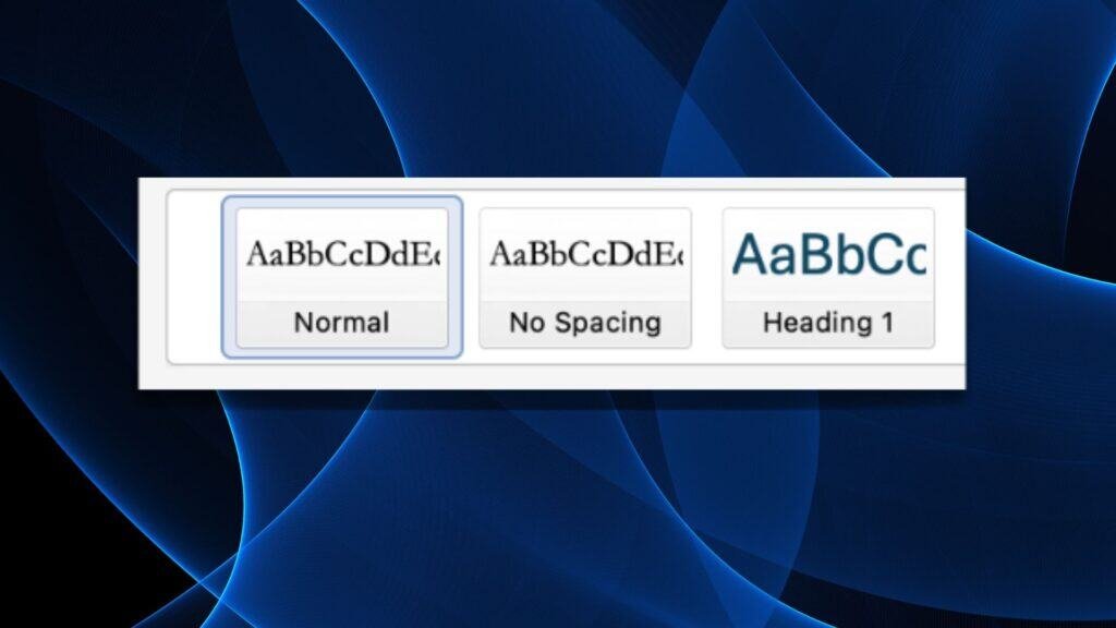 Screenshot of Microsoft Word styles pane
