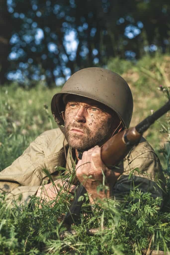 Reenactment soldier in First World War uniform