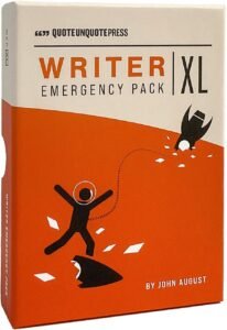 Orange and cream box with text Writer Emergency Pack XL
